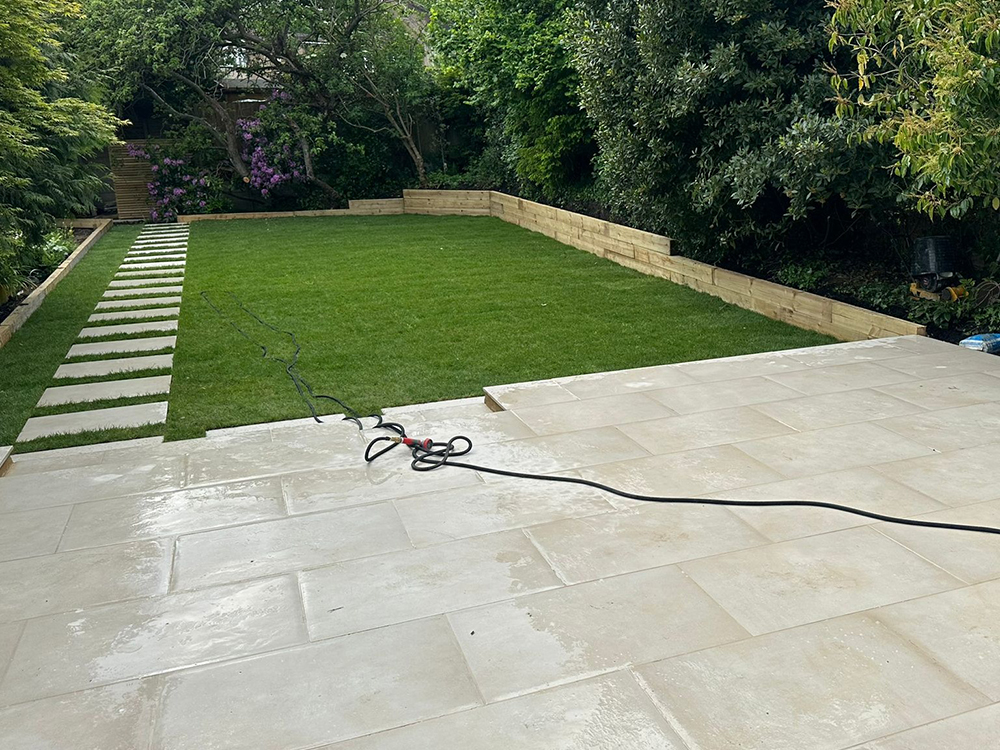 Newly tiled patio Newly tiled patio