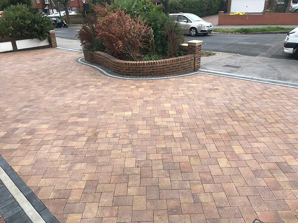 Newly installed crazy block paving driveway Newly installed crazy block paving driveway